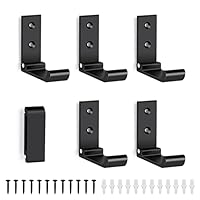 ERWEY Coat Hooks Folding, 6Pcs Foldable Hooks for Hanging Coat, Aluminum Alloy Wall Hooks, Wall Mounted Coat Rack for Hanging Bags, Hat, Towel, Keys, Black