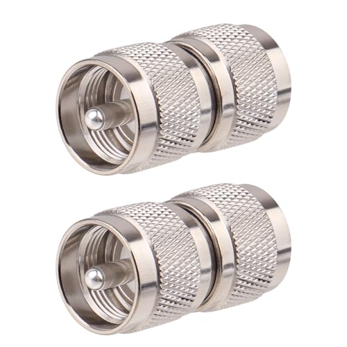UHF PL-259 Coaxial Adapter 2 PCS UHF Male RF Connector for CB & Ham Radios Antennas and Communication Equipment