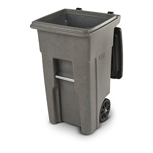 Toter 25532-R1129 Residential Heavy Duty Two Wheeled Trash Can, 32 Gallon, Graystone - Thumbnail 2