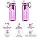 SGODDE Water Filter Bottles, 2019 Latest Filtered Water Bottle Filter Straw BPA Free for Hiking, Camping, Backpacking and Travel Rose Red