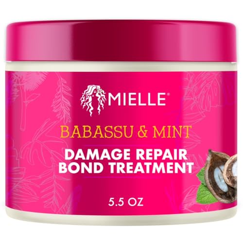 Mielle Organics Babassu & Mint Damage Repair Bond Treatment for Chemical and Heat Damaged Hair, 5.5 Ounce