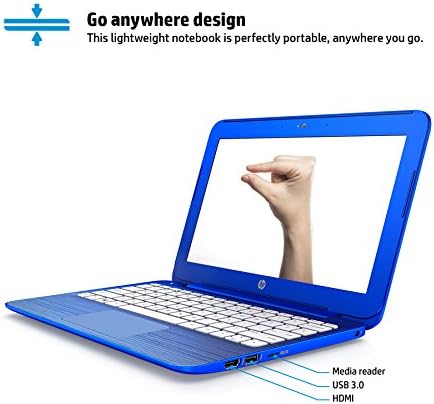 (Discontinued) HP Stream 11-r010nr 11.6-Inch Notebook (Intel Celeron Processor, 2GB RAM, 32 GB Hard Drive, Windows 10 Home 64- Bit), Cobalt Blue