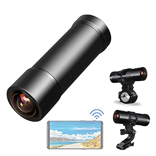 VSYSTO Full HD 2K Caméra Moto Guidon Dash Cam Casque Enregistreur Ultra Grand Angle 170 Degrés Fisheye Objectif Full Body Étanche Starlight Vision Nocturne WiFi et G Sensor Boucle Vidéo (Noir+2K)