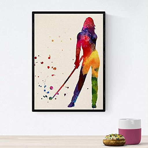 Nacnic Poster de Kill Bill. Láminas de Cine, películas, y actores. Posters de películas Antiguas con Estilo Acuarela. Tamaño A4 con Marco | Ya disponible en tu tienda friki favorita! En mundofriki.es!