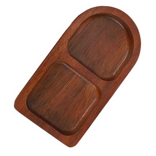 PAMINGONO Assiette Bois Alimentaire à Compartiments Plat Assaisonnement Bois Massif Pour Sauces Et Snacks Petit Plateau Polyvalent Pour Cuisine Maison Et Extérieur Finition Lisse