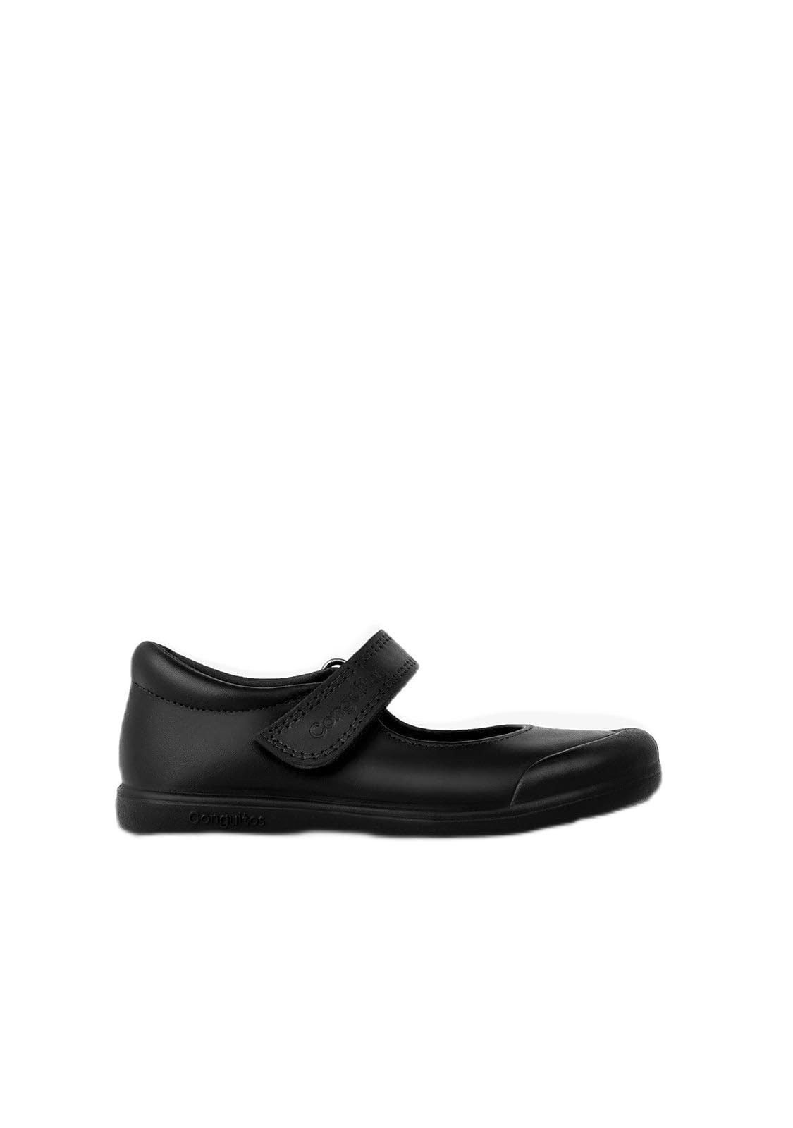 Conguitos Girl'S Black Washable Leather School Shoes - Zapatos Colegiales Infantiles de Piel (Negro/Talla 33)