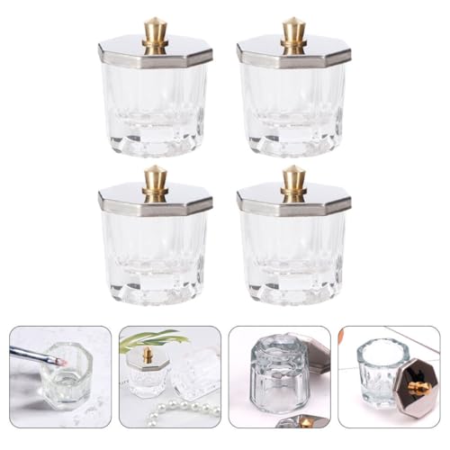 Set 4 piezas cuencos de vidrio para polvo de uñas miniatura 6