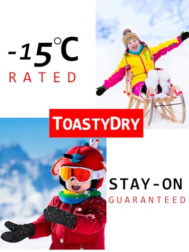 Image of SATINIOR Kids Snow Mittens Waterproof Winter Ski Gloves Warm Thicken Snow Gloves for Girls Boys