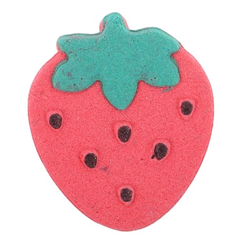 Healeved Lovely Strawberry Shaped Bath Rich Foaming Bath Ball Fun Bath Toy Relaxing Bath Ball Moisturizing Bath Accessories for Women Cute Bubble Making