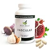 M.D. Blend Vascular Support Supplement – L-Arginine, Garlic, Pomegranate & Beet Root Formula – Supports Circulation, Blood Flow & Nitric Oxide Production – 120 Capsules (Pack of 1)