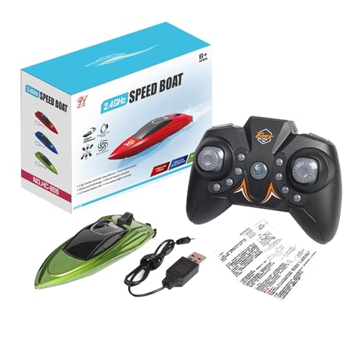 Naqqios teledirigido para niños | Juguetes acuáticos 2.4G para competiciones y Acrobacias, Control Remoto para embarcaciones - para Piscina Lago Estanque río Playa para niños y niñas de 4 a 12