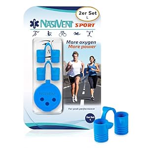Nasivent Sport, Dilatatore nasale Premium, Taglia L, migliorato la respirazione nasale durante lo sport e contro il russare