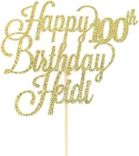 Atelier Elegance ANY NAME Happy 100th Birthday Cake Topper, Custom Birthday Cake Topper, 100
