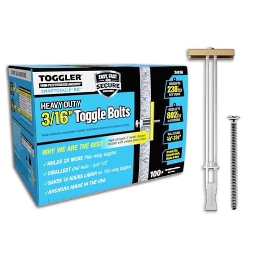 Heavy-Duty SnapToggle Drywall Anchor with Flathead Bolts