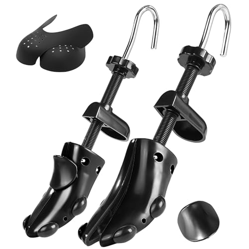 Msentuo Shoe Stretcher Shoe Trees,Adjustable Length & Width for Men and Women,4-Way Adjustable Shoe Expander Widener Shoe Crease Protector (L (for Men's Size Us 10-13.5), Black)