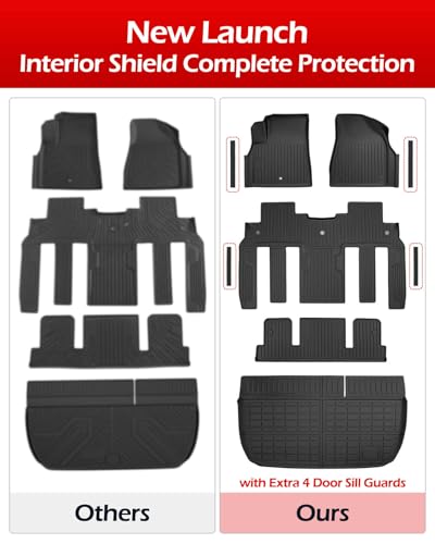 Image of TAPTES Floor Mats & Cargo Mat,Door Sill Guards for Chevy Traverse 2009-2017