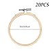 Caydo 20 Pieces 3 Inch Embroidery Hoops Round Wooden Circle Cross Stitch Hoop Round Ring for Art Craft Handy Sewing