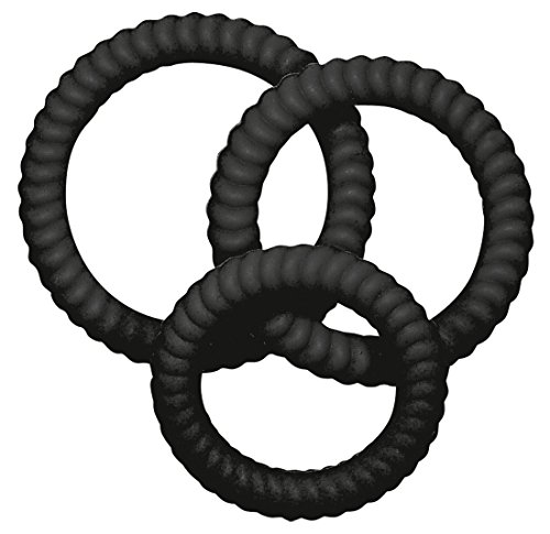 You2Toys Lust 3 Penisringe Black - 3er-Cockring-Set für Männer und Paare, Penisring-Set für intenisve und längere Erektion, Blutstaueffekt, schwarz