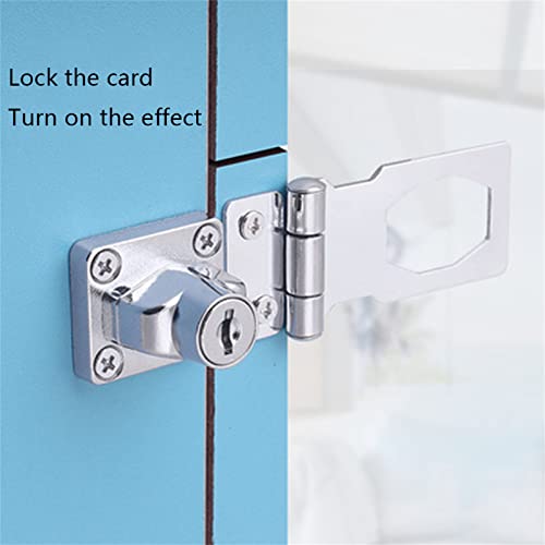 Image of Keyed Hasp Locks Cabinet Locks With Keys And Screws Twists Knob Keyed Locking Hasp Padlock For Security Door Garage, 2.5inch Green Bronze