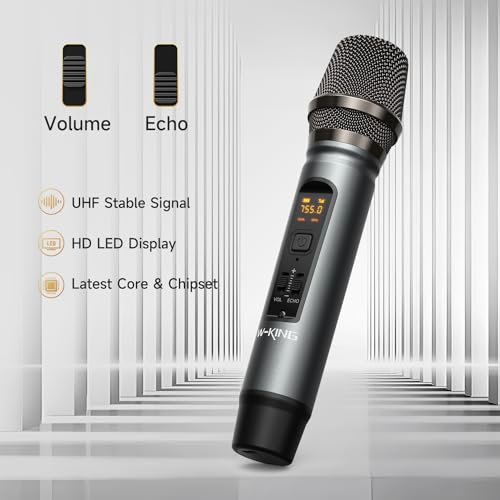 Image of W-KING Portable Bluetooth Speaker with Wireless Microphone, 120W Peak 70W RMS Waterproof Outdoor Bluetooth Speakers, 110dB Loud Bass Up, 42H /BT5.4 /DSP /RGB, Stereo Pairing for Camping /Beach Essentials