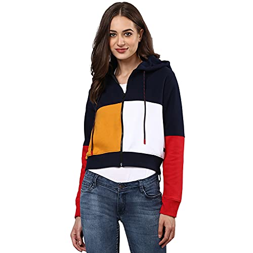 Image of Campus Sutra Cotton Women Hooded Sweatshirt
