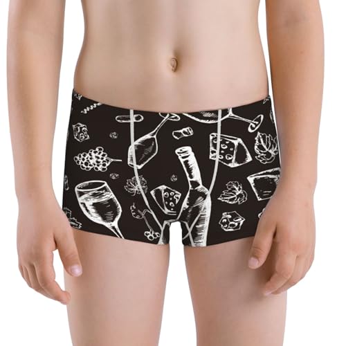 Boys' Cotton Boxer Brief Soft Underwear-Wine Seamless