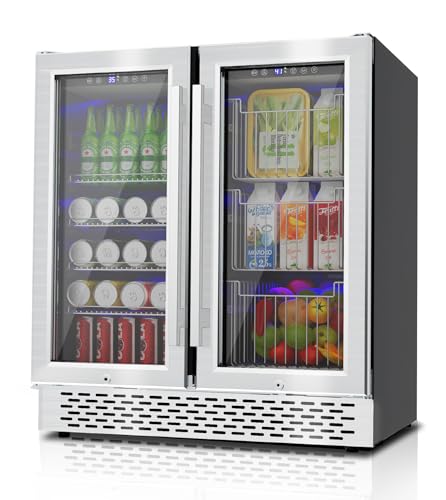 Dual Zone Beverage Refrigerator, 30'' Beverage Fridge