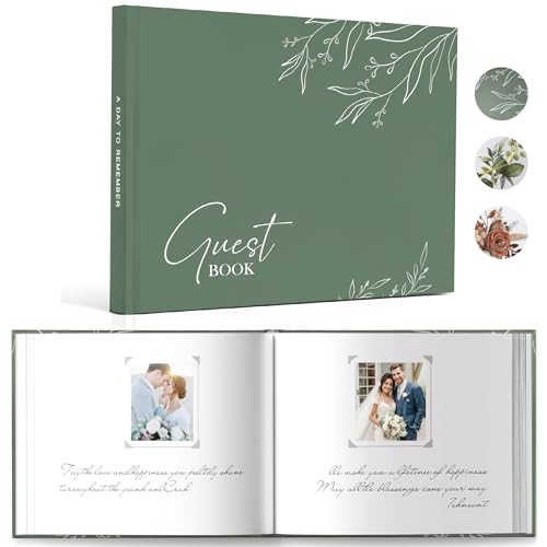 WeddingGiftsWedding Livre d'or de Mariage pour réception de Mariage – Livre d'or élégant Polaroid pour fête prénatale, Anniversaire et événements spéciaux,...