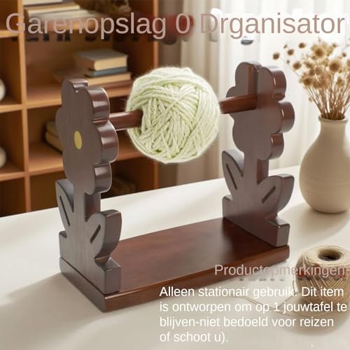 Ganchillo yarn holder de madera para tejer sin enredos 8