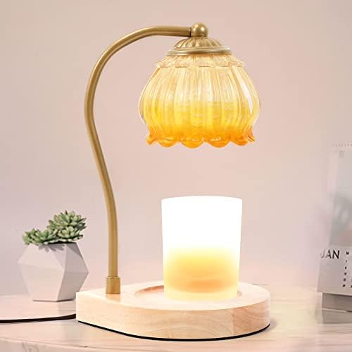 CABRHEART Candle Warmer Lamp with Timer, Dimmable Electric Candle Warmer Melter, Small & Large Jar Fragrance Candle Holders for Home Decoration Gift, Bright-Orange