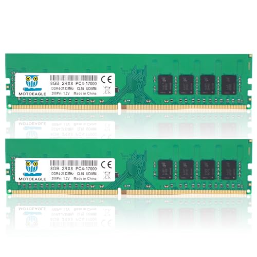Image of 16GB DDR4 RAM 2x8GB 2133 MHz UDIMM 2RX8 PC4-17000 DDR4-2133P CL15 DIMM Non-ECC Desktop Memory KIT