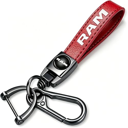 Image of Leather car Keychain 07 Set for Men and Women Family Present Keychain Key Ring Lanyard (red)