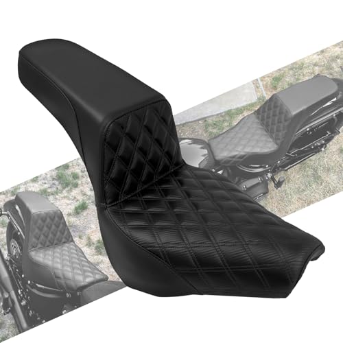 Asiento de motocicleta contra fatiga lumbar para Harley Softail Street Bob de piel