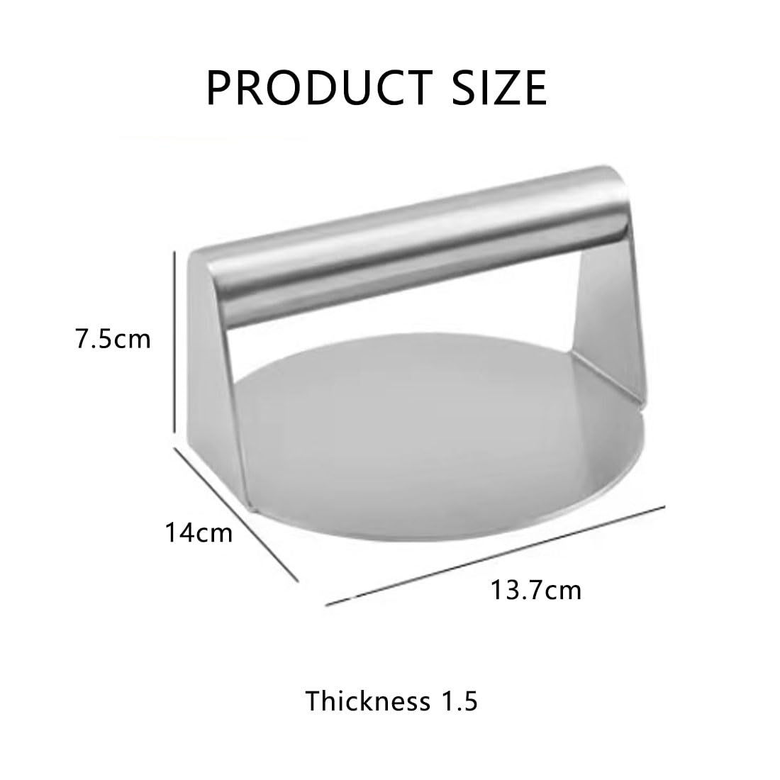 Stainless Steel Burger Press,Smash Burger Press,5.51-Inch,Heavy-Duty,Round Hamburger Patty Maker Mold,Perfect for Flat Top Griddle Grill Cooking Steak - Image 2
