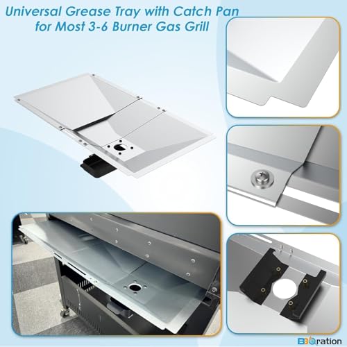 Image of Universal Grease Tray, Catch Pan and Disposable Drip Pan for 3 /4 /5 /6 Burner