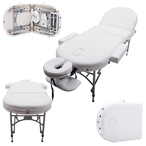Massage Imperial® Consort - Table de massage Portable pro luxe - Aluminum - Mousse 7 cm - Couleur : Blanc Ivoire