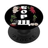 Borsch - Ukrainisches Essen Nach Ukrainischer Vyshyvanka-Art PopSockets Klebender PopGrip