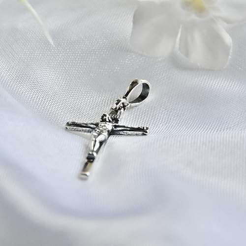 Kreuz Sterling Silber 925 Anhänger INRI Jesus Christ Kruzifix Religiöse Unisex
