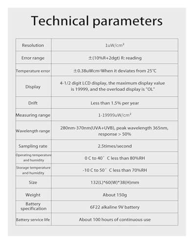 Testeur UVB et détecteur d'indice UV portable numérique pour mesure solaire - 5