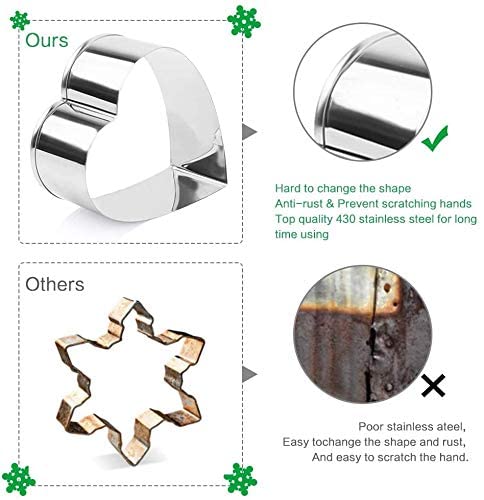 5 Pieces Heart Cookie Cutter 3.95", 3.35", 2.75", 2.36",1.37" Valentine’s Day Cookie Cutters For Baking And Decorating Anniversary, Bridal, Engagement And Valentine #TOP3