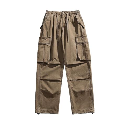 Men's Pants Retro Sport Summer Techwear Multi-Pocket Workwear Straight-Leg Casual Trouser for Men4