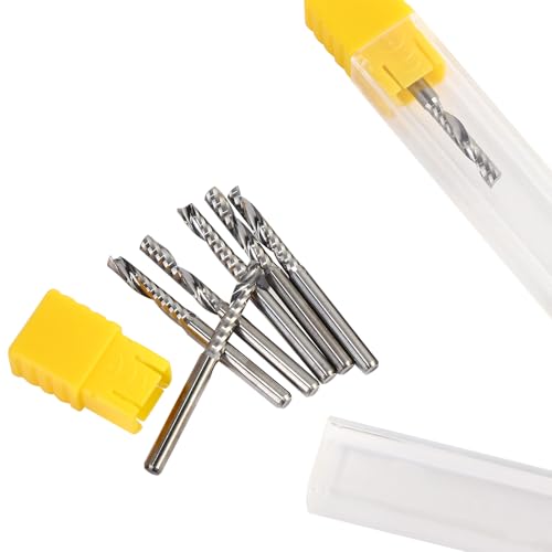Image of Leadigol 10pcs Flutes Square Nose End Mill Set Power Milling Machine Carbide Flute Tools,Milling Cutter Flat Nose End Engraving Tool CNC Woodworking Kit Single Flute Carbide Milling Accessories