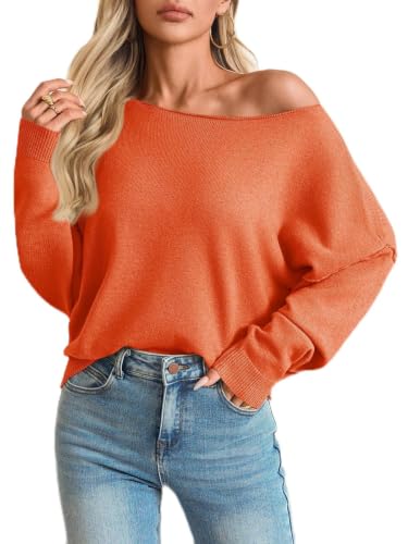 Image of Saodimallsu Womens Fall Off The Shoulder Sweater Pullovers