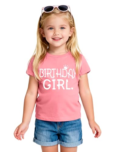 Image of Birthday Girl Shirt Toddler Baby Girls Birthday Outfit Cotton T-Shirt Size 2-10 Years