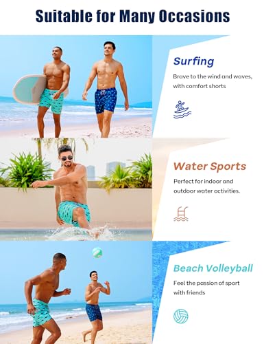Image of APTRO Men's Swim Trunks with Compression Liner 5 Inch Bathing Suit Beach Swimsuits