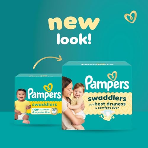 pampers swaddlers diapers size 5 20-37 lbs 132 count absorbent keeps baby dry and comfortable skin safe disposable baby diaper packaging may vary
