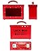 QWORK Lockout Tagout Lock Box, Portable Group Lock Box,12 Padlock Capacity, Acrylic Security Lock, Red