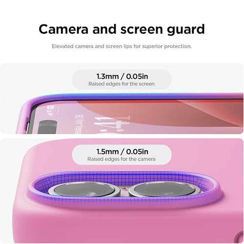Image of SBMS Silicone Case for iPhone 17 6.3-Inch, Silky-Soft Touch Full-Body Protective Phone Case, Shockproof Back Cover for iPhone 17 (Hot Pink)