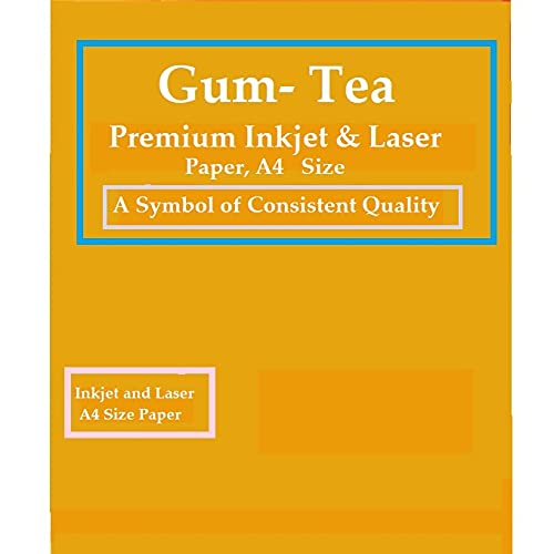 GumTea, A4 Size Sheet 70 GSM Blank (Unruled) White Copier Printer