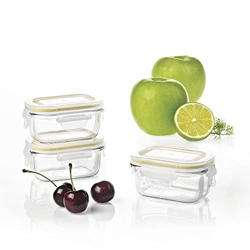 Glasslock 6Pcs Set Yum Yum Eco Friendly Airtight Spill Proof Baby Meal Food Storage Container Rectangular 150Ml, Safely Freeze Your Homemade Baby Food #TOP1